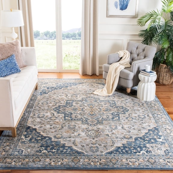 SAFAVIEH Cosmopolitan Richard Floral Bordered Area Rug, Cream/Blue, 8' x 10'