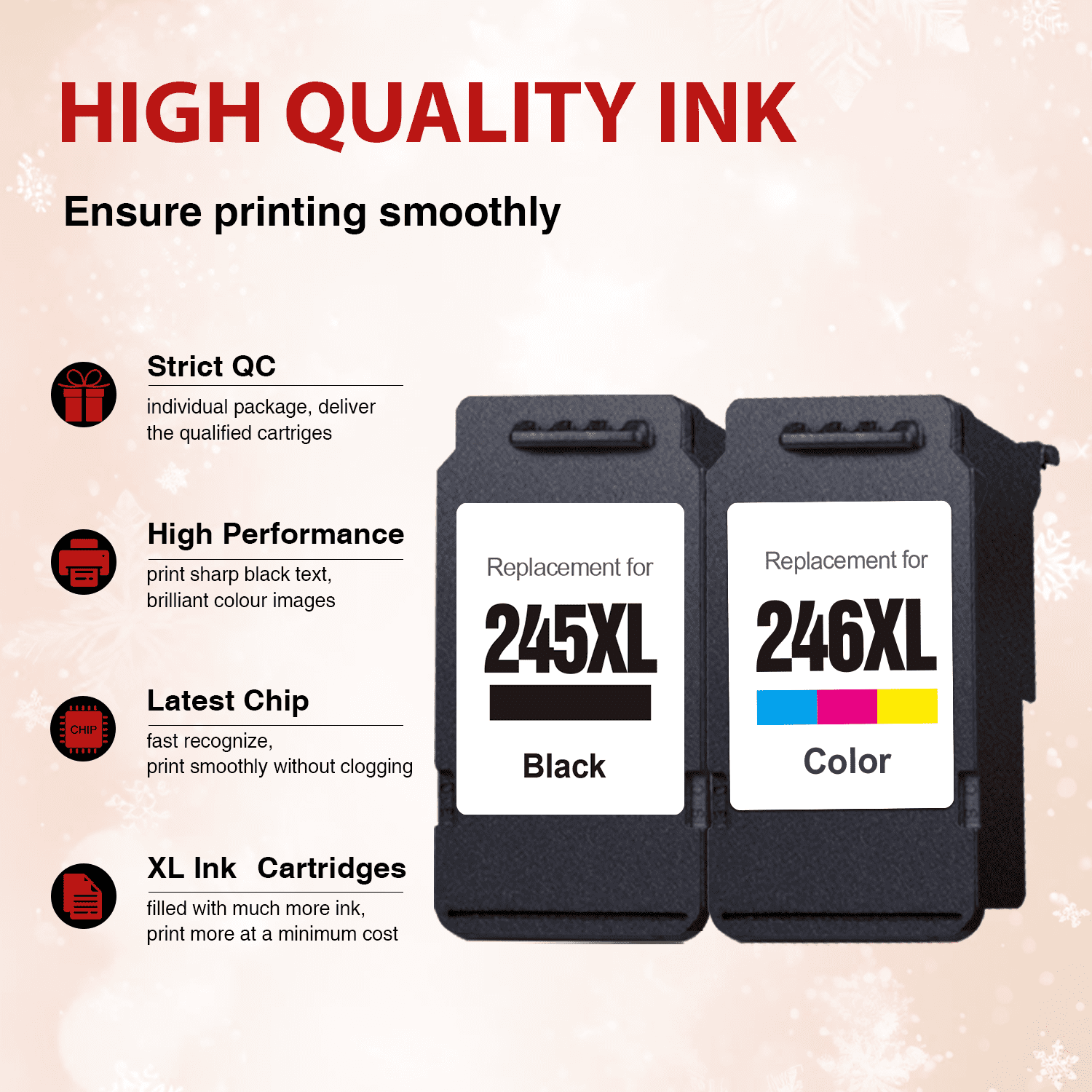 245xl 246xl Combo Pack for Canon Ink 245 and 246 for Pixma MG2522 2520 MX490 TS3322 TR4522 TR4520 Printer