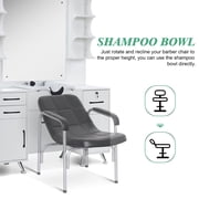 Barberpub Wall Mount Barber Station with Mirror, Shampoo Bowl, Beauty Spa Salon Equipment 3141