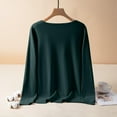 thumbnail image 3 of Ailaofu Women Long Sleeve Tops Cotton Loose Fit Tunic Shirts Crewneck Basic Tops T Shirts, 3 of 6