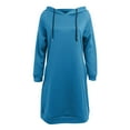 thumbnail image 4 of Outfmvch Hoodies Womens Hoodies Womens Autumn And Winter Loose Solid Long Hooded Dress With Pocket Zip Up Hoodie Women Blue Xl, 4 of 5
