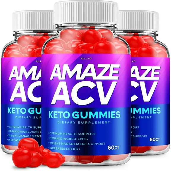 3 Pack Amaze Keto ACV Gummies Amaze Advanced Formula Apple Cider Vinegar Keto Gummies Dietary Support Supplement 180 Gummies