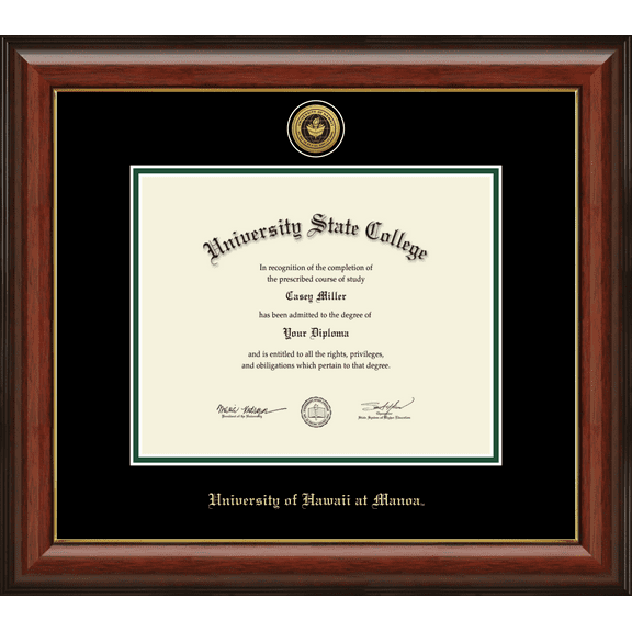 University of Hawaii at Manoa Diploma Frame, Document Size 10" x 8"