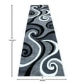 thumbnail image 4 of BizChair High Quality Hand Carved Runner Area Rug Modern Contemporary Grey White Black (2 Feet 8 Inch X 10 Feet) Runner, 4 of 6