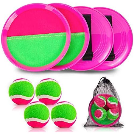 Toys Toss and Catch Game Set, Ball Sports Games with 4 Paddles 4 Balls ...