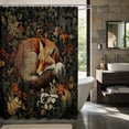 thumbnail image 2 of Erosebridal Fox Shower Curtain 72Wx84L, Dark Botanical Waterproof Bathroom Shower Curtain, 2 of 5