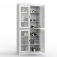 thumbnail image 4 of 100% Solid Wood 32" Bathroom Cabinet with Frosted Glass Doors and Adjustable Shelves, 4 of 6