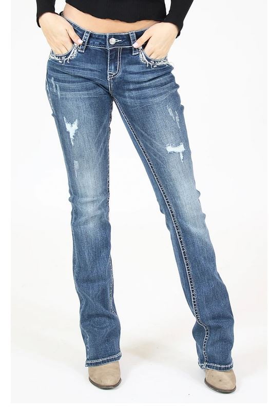 Grace in LA Jeans Women's Distressed 