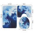 thumbnail image 3 of Blue Marble Flow Pattern Bathroom Rugs Sets 3 Piece,Toilet Cover Set,Absorbent Non Slip Bathroom Mats Sets with U-Shaped Contour Rug Toilet Rug Set, 3 of 5