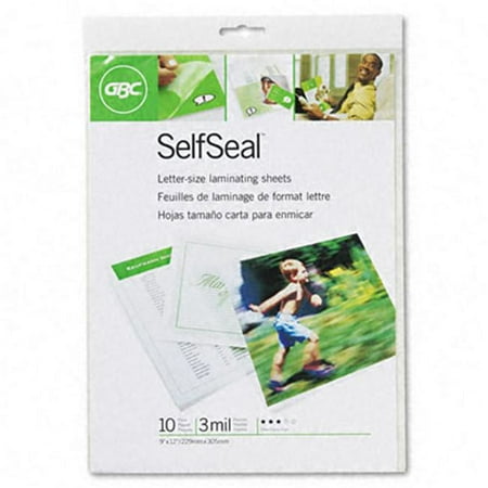 GBC Quartet SelfSeal Clear Laminating Pouches 3mm 9 x 12 10 Pack