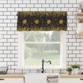 thumbnail image 4 of Black Yellow Snowflake Christmas Curtains Valances, Xmas Botanical Rod Pocket Valance Tier Curtains, Winter Snowflake Window Treatment Drapes for Kitchen Living Room Bedroom Windows 54"x18", 4 of 7