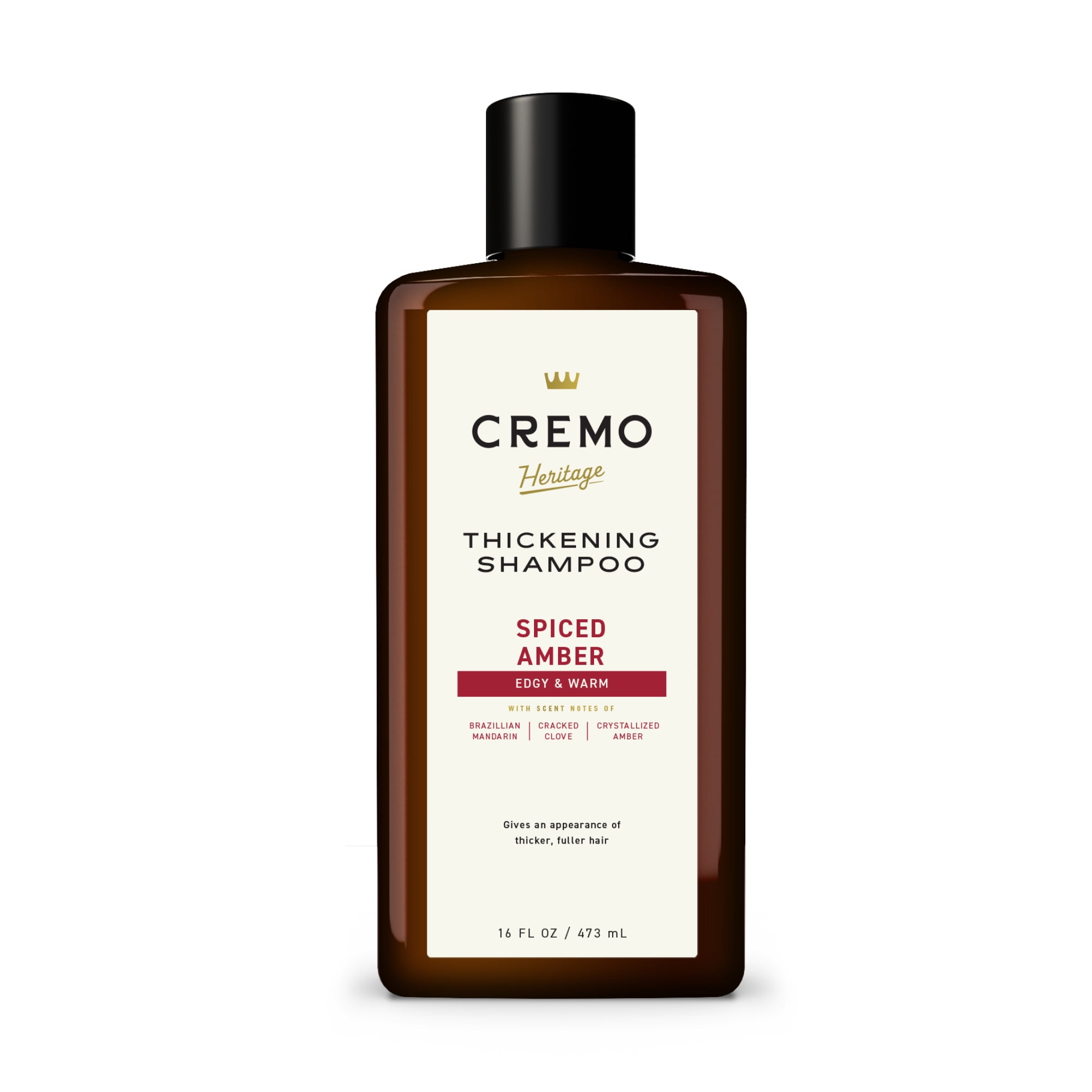 Cremo Heritage Red Thickening Mens Shampoo, Spiced Amber Scent, 16