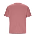 thumbnail image 3 of Summer Fashion Shirts for Womens 2025 Oversize Casual Solid Color Round Neck Loose Short Sleeve T-shirt Top Blouses, 3 of 6