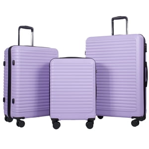 Travelhouse 3-Piece Hardside Luggage Set with TSA Lock Spinner Wheels, Light Purple
