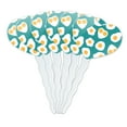 thumbnail image 1 of Sunny Side Eggs Pattern Heart Love Cupcake Picks Toppers Decoration Set of 6, 1 of 6