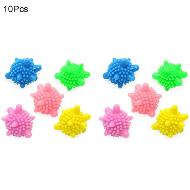 10 Pcs Balles de Laveuse Réutilisables Anti-Enchevêtrement Écologiques Balles de Récurage pour Lessive Solides Colorées Balles de Lavage pour Lessive