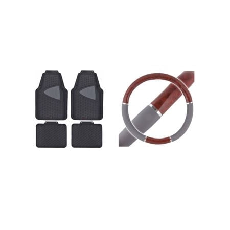 - Universal Floor Mat and Steering Wheel Cover Bundle