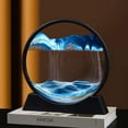 thumbnail image 2 of Art de Sable en Mouvement Shiba, Image en Verre Rond 3D Paysage de Mer Profonde, Art de Sable Dynamique, Décoration de Table Sensorielle Relaxante (12 Pouces, Bleu), 2 of 4