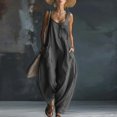 thumbnail image 2 of Chuancc Women's Casual Loose Overalls Jumpsuits One Piece Sleeveless Wide Leg Long Pant Rompers With Pockets Dark Gray XL, 2 of 6