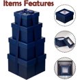 thumbnail image 5 of Square Gift Boxes with Lids for Presents Small Navy Blue Gift Boxes with Clear Window Nesting Gift Boxes Set of 4 Flower Boxes for Arrangements,Mother's Day, 5 of 5