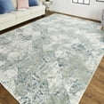 thumbnail image 6 of 5' X 8' Green And Ivory Patchwork Distressed Stain Resistant Area Rug, 6 of 10