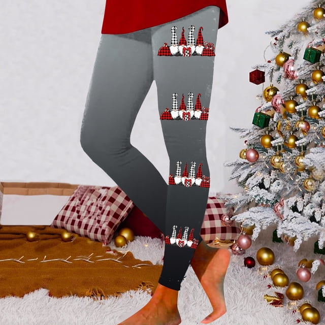 WILLBEST Leggings de Yoga de Cintura Alta Para Mujer, Suaves, Elásticos, Con Estampado Navideño, Con Bloques de Color, Cómodos, Para Fitness, 578 Grande