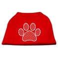 thumbnail image 2 of Pet Dog  Cat Shirt Screen Printed, "Swiss Dots Red Paw", 2 of 5