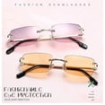 thumbnail image 2 of Vintage Rimless Rectangle Sunglasses Tinted Lens Gold Metal Frameless Eyewear Sunglasses for Women Men, 2 of 5