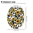 thumbnail image 5 of ZIATUBLE Sunflower Toilet Lid Seat Cover Cow Print Toilet Lid Covers for Bathroom Elongated Toilet Seat Dust Cover Easy to Install Toilet Lid Cover Oblong Toilet Protective Cover, 5 of 6