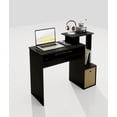 thumbnail image 6 of Small Computer Writing Desk with Drawers, Home Office Desk with Storage Shelves for Home Office Bedroom, Black/Brown, 6 of 6