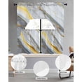 thumbnail image 2 of Grey Marble Swag Kitchen Curtains Sets for Windows 24 Inch Length, Modern Abstract Gold Ombre Aesthetic Art Short Window Curtain Panels Swags Valances and Tiers 3 Piece Set for Cafe/Dining Room, 2 of 5