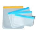 thumbnail image 4 of USIONE Reusable Food Storage Bags - 10 Pack Freezer Bags, Reusable Bags Silicone, EXTRA THICK Leakproof Reusable Lunch Bag for Salad Fruit Travel - 2 Gallon 4 Sandwich 4 Snack Bags, 4 of 5