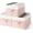 White&Pink, variant on GRANNY SAYS Storage Bins, Collapsible Fabric Cube Organizer Baskets with Handles for Closet, Toy Storage, 3-Pack, White&Pink