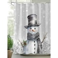 thumbnail image 3 of Grey Snowman Christmas Bathroom Curtain 72 Inch Shower Curtain with Hooks, Xmas Berry Winter Snowflake Waterproof Polyester Bath Curtain Washable Bathtub Curtain 60''x 72'', 3 of 6