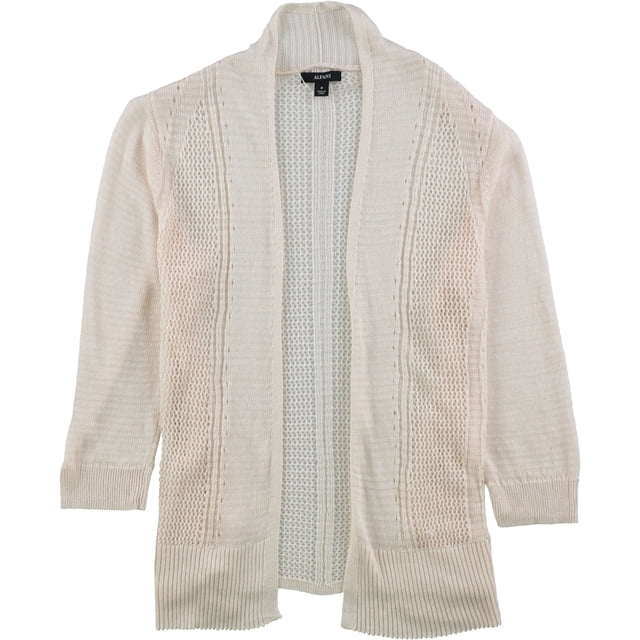Alfani Womens Mixed Media Cardigan Sweater, Pink, Medium