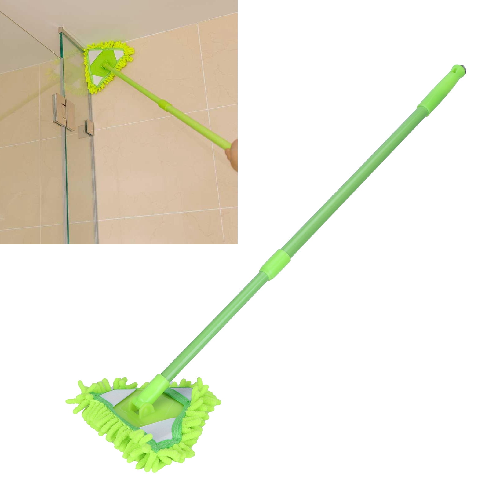 Ymiko Extendable Mop 180 Degree Rotatable Triangular Cleaning Mop Home