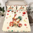 thumbnail image 2 of Homewish Cute Rustic Rooster Queen Sheet Sets for Teen, Cartoon Xmas Reindeer Flat Sheet, Merry Christmas Queen Fitted Sheet, Microfiber Bedroom Decor, 4-Piece, 2 of 7
