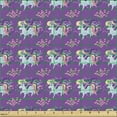 thumbnail image 2 of Ambesonne Unicorn Fabric by the Yard Upholstery, Running Horned Horses Art, 5 Yards, Violet Pale Cadet Blue, 2 of 5