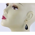 thumbnail image 2 of 14k Gold Filled Black Spinel Earrings Large Long Faceted Teardrop Briolettes, 2 of 4