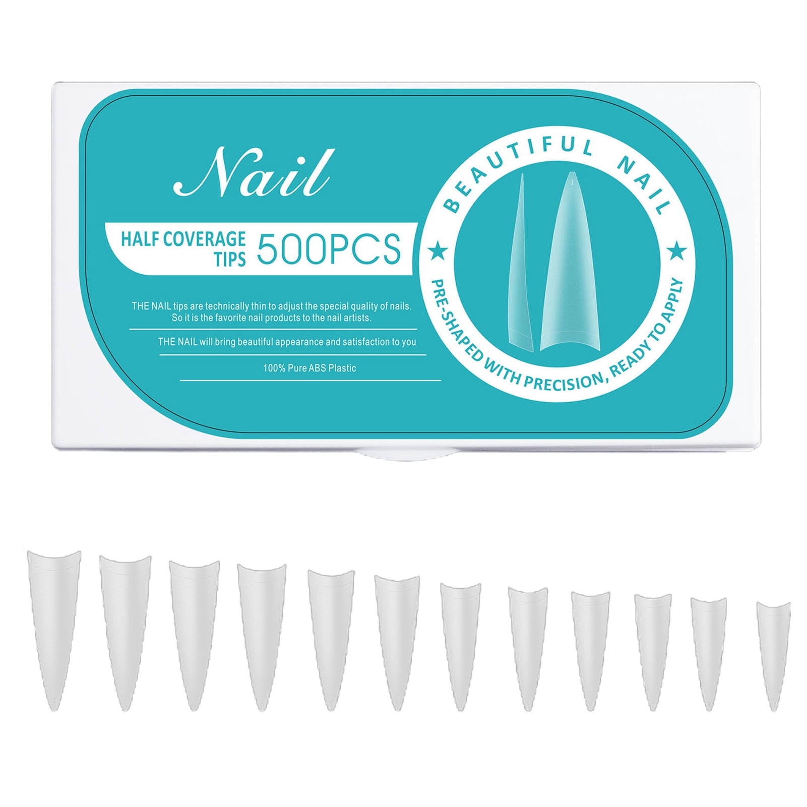 dianhelloya Nail Art Supplies 1 Box Fake Nails Flexible UltraThin