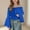Blue, variant on PWPSG Girls Vintage Shirts Off The Shoulder Flare Sleeve Crop Tops Tween Renaissance Costume Elegant Blouse Summer Casual Shirts Orange 7-8 Years