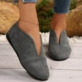 thumbnail image 4 of Mepaouo Womens Ankle Boots V Cut Low Wedge Heel Chelsea Short Booties Suede Office Dress Work Shoes, 4 of 6