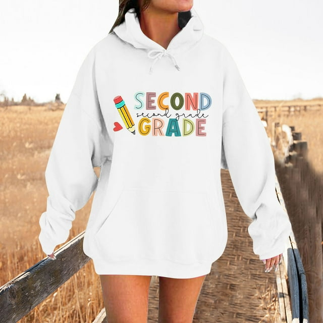 TINZ Chandails à Capuchon et Chandails pour Femmes pour la Saison Scolaire, Col Rond Décontracté, Design avec Motif pour Agencer avec des Jeans, Polyvalent pour le Printemps et l'Automne, Chandail à Capuchon pour Femmes, Hauts d'Automne pour Femmes
