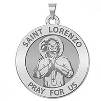 Picturesongold.Com Saint Lorenzo Ruiz Religious Medal Necklace Pendants- 2/3 inch Size of Dime, Sterling Silver
