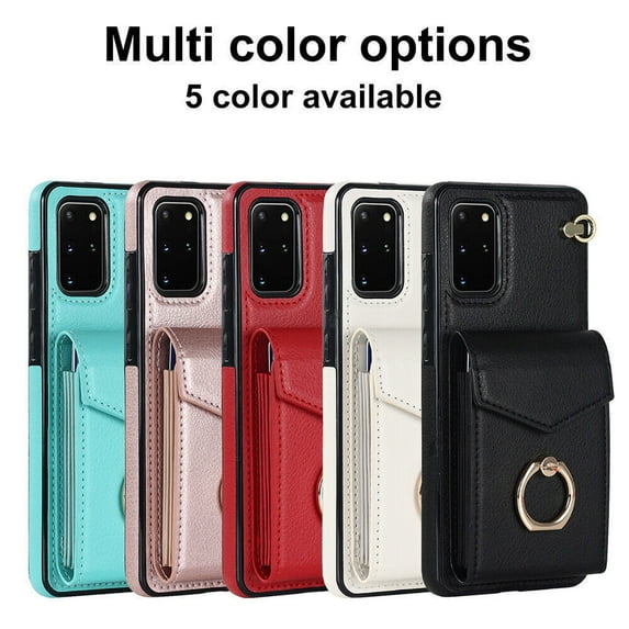 For Samsung Galxy S22 Ultra Phone Case,Shockproof Luxury Leather Wallet Card Slot Ring Case,Card Stand Case Cover With Strap