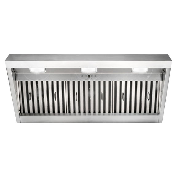 Akicon 42 Inch Range Hood Insert, Stainless Steel 8" Ducted Insert/Built-in Kitchen Vent Hood with 1200 CFM Suction, Dimmable LED Lights and Dishwasher Safe Filters, 4-Speed-Warm White