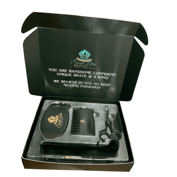 Sweet Lotus Beauty Midnight Sleek Beard Trimming Kit