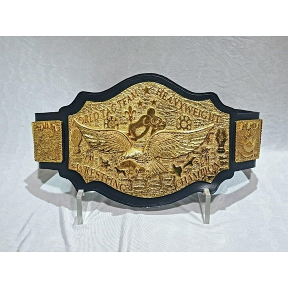 NWA World Tag Team Wrestling Championship Leather Belt Adult Size