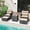 Brown + Mix Gray, variant on Costway 5 Piece Patio Rattan Furniture with 2 Ottomans & Tempered Glass Coffee Table Turquoise + Mix Gray