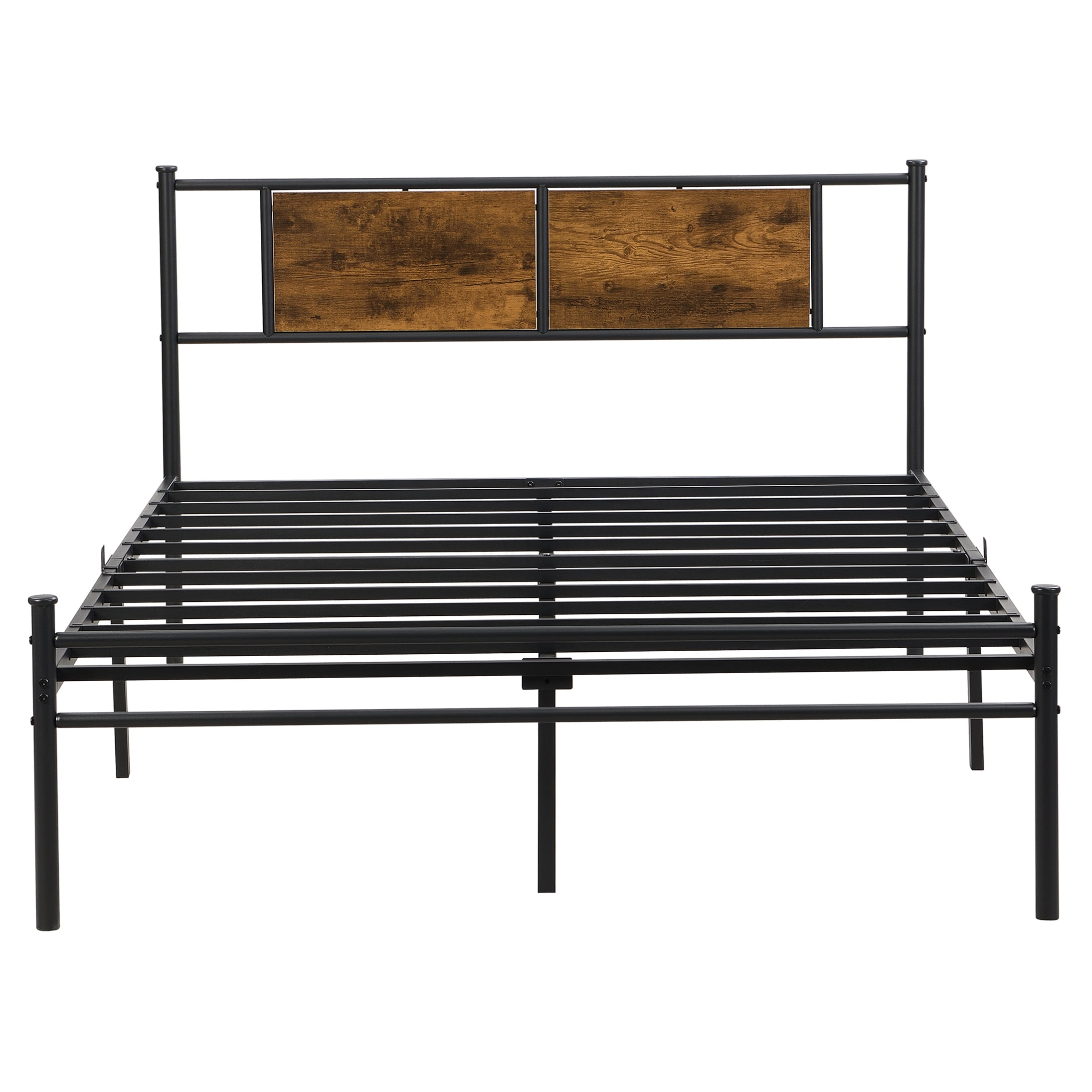 King Size Metal Platform Bed Frame with Headboard, 10.8" Underbed Storage, Heavy Duty 550lbs Support, No Box Spring Needed, Modern Bedroom Furniture